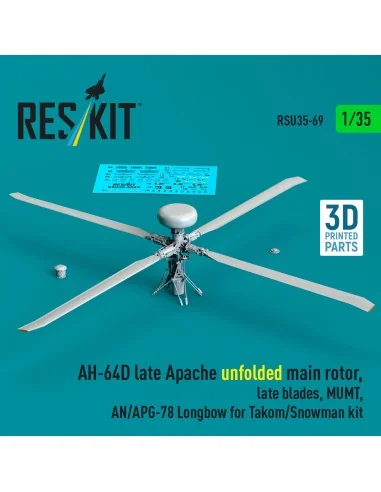 AH-64D late Apache unfolded main rotor, late blades, MUMT, AN/APG-7...