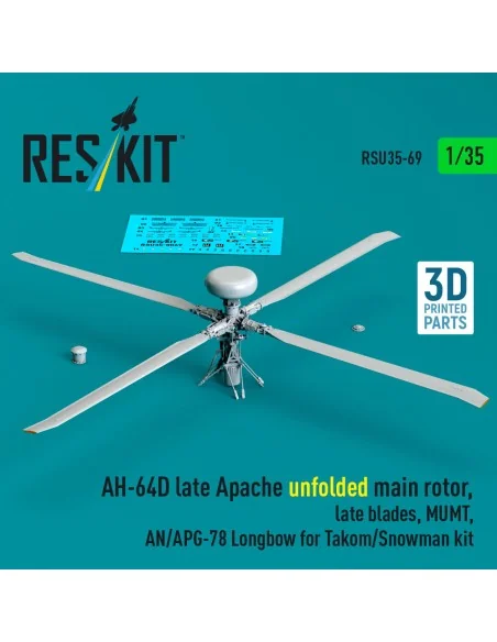AH-64D late Apache unfolded main rotor, late blades, MUMT, AN/APG-7...