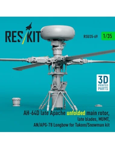 AH-64D late Apache unfolded main rotor, late blades, MUMT, AN/APG-7...
