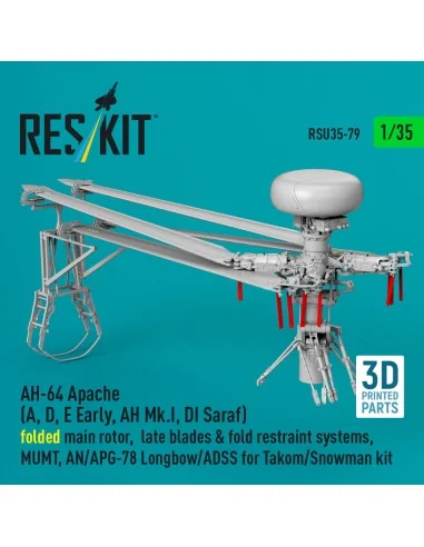 AH-64E late Apache folded main rotor, late blades & fold restraint ...