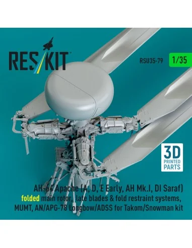 AH-64E late Apache folded main rotor, late blades & fold restraint ...