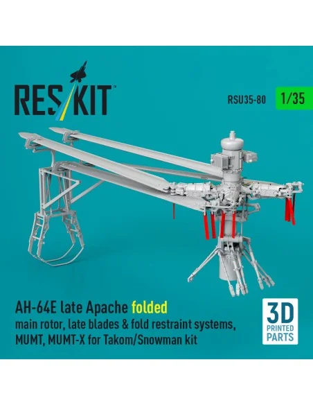 AH-64E late Apache folded main rotor, late blades & fold restraint ...