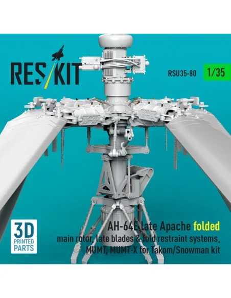 AH-64E late Apache folded main rotor, late blades & fold restraint ...