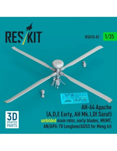 AH-64 Apache (A, D, E Early, AH Mk.I, DI Saraf) unfolded main rotor...