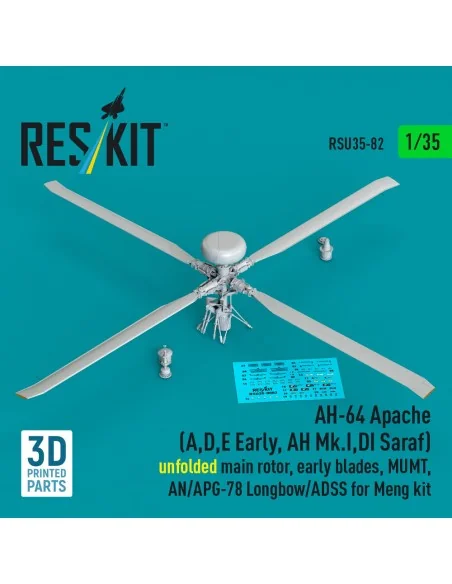 AH-64 Apache (A, D, E Early, AH Mk.I, DI Saraf) unfolded main rotor...