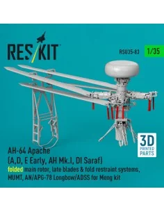 AH-64 Apache (A, D, E Early, AH Mk.I, DI Saraf) folded main rotor, ...