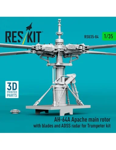 AH-64A Apache main rotor with blades and ADSS radar for Trumpeter k...