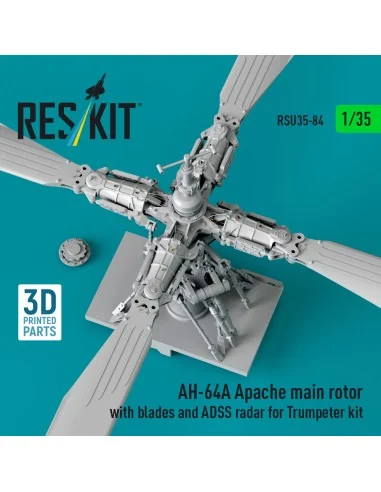 AH-64A Apache main rotor with blades and ADSS radar for Trumpeter k...