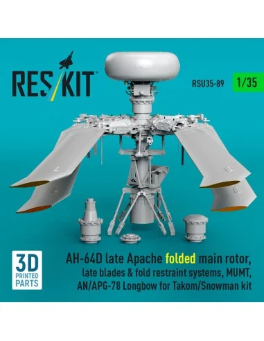 AH-64D late Apache folded main rotor, late blades & fold restraint ...