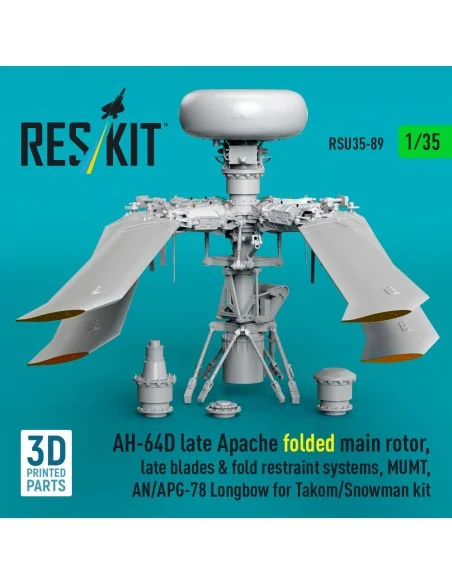 AH-64D late Apache folded main rotor, late blades & fold restraint ...