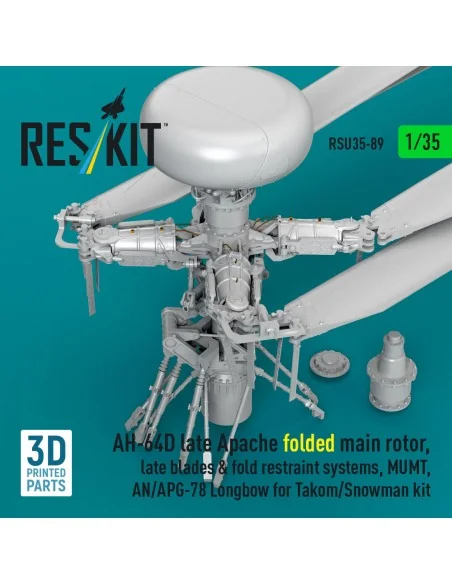 AH-64D late Apache folded main rotor, late blades & fold restraint ...
