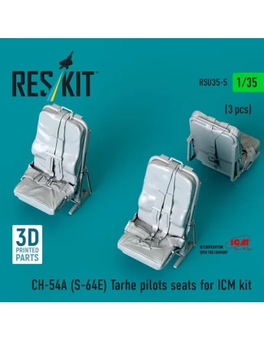 CH-54A (S-64E) Tarhe pilots seats for ICM kit (3 pcs) (3D Printed),...