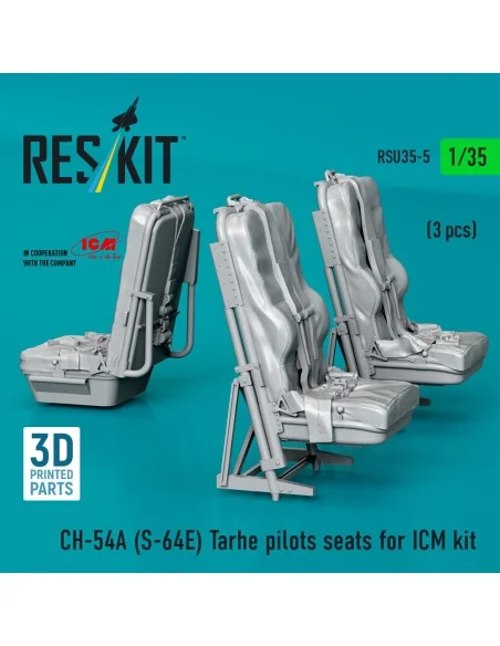 CH-54A (S-64E) Tarhe pilots seats for ICM kit (3 pcs) (3D Printed),...