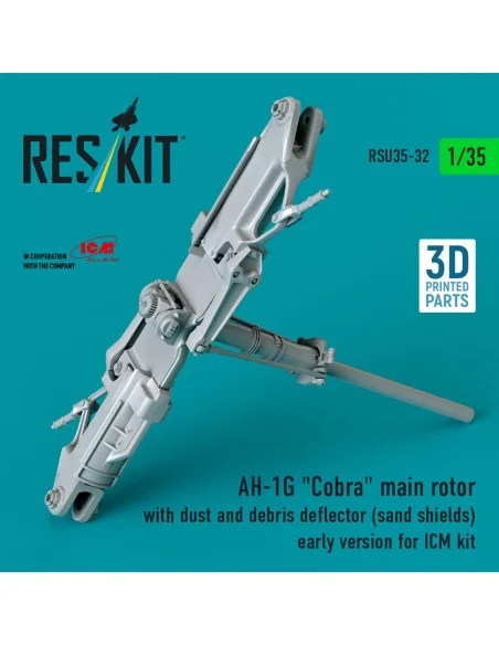 AH-1G Cobra main rotor with dust and debris deflector (sand shields...