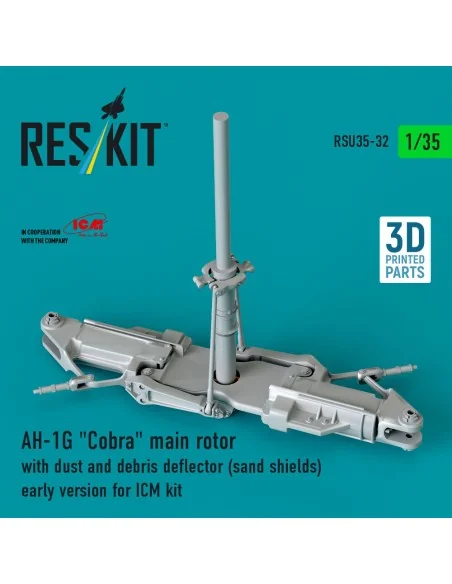 AH-1G Cobra main rotor with dust and debris deflector (sand shields...