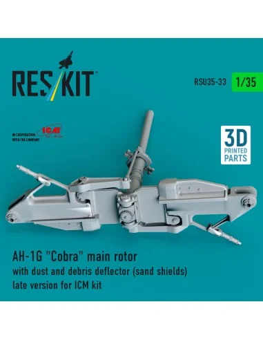 AH-1G Cobra main rotor with dust and debris deflector (sand shields...