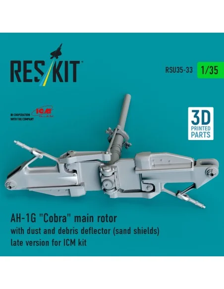 AH-1G Cobra main rotor with dust and debris deflector (sand shields...