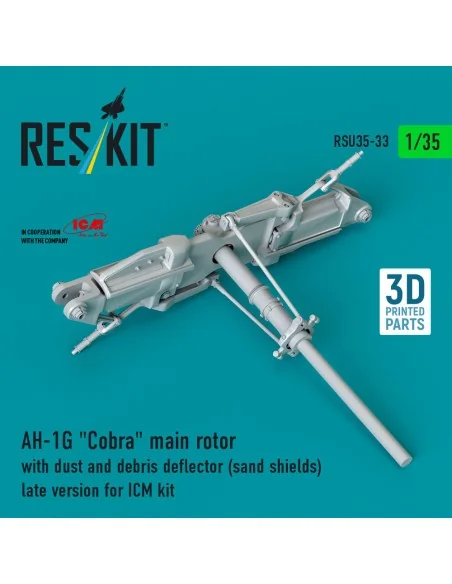 AH-1G Cobra main rotor with dust and debris deflector (sand shields...