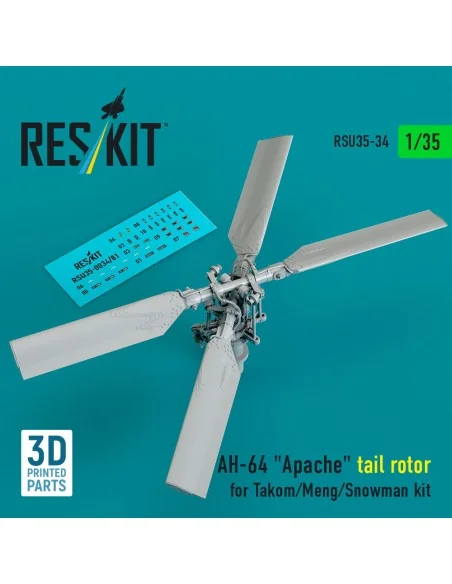 AH-64 Apache tail rotor for Takom/Meng/Snowman kit (3D Printed), 1/...