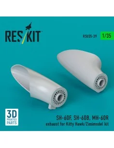 SH-60F, SH-60B, MH-60R exhaust (3D Printed) for Kitty Hawk / Zimi M... 2