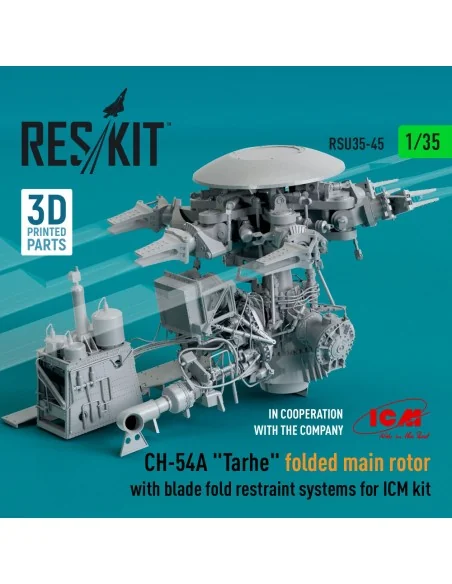 CH-54A Tarhe folded main rotor with blade fold restraint systems fo...