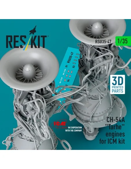 CH-54A Tarhe engines for ICM kit (3D Printed), 1/35 - ResKit Models...