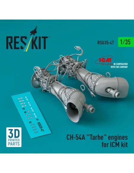 CH-54A Tarhe engines for ICM kit (3D Printed), 1/35 - ResKit Models...