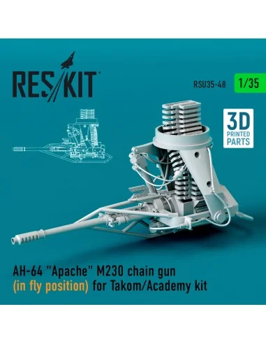 AH-64 Apache M230 chain gun (in fly position) for Takom/Academy kit...