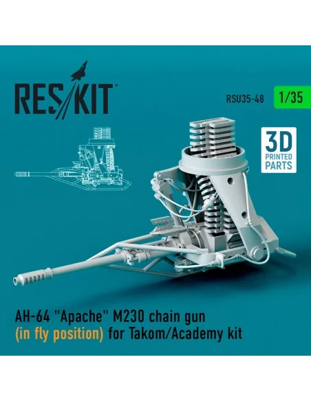 AH-64 Apache M230 chain gun (in fly position) for Takom/Academy kit...