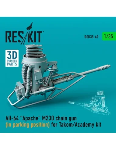 AH-64 Apache M230 chain gun (in parking position) for Takom/Academy...