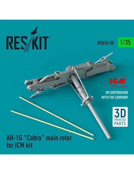 AH-1G Cobra main rotor for ICM kit (3D Printed), 1/35 - ResKit Mode...