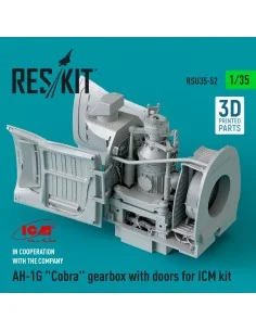 AH-1G Cobra gearbox with doors for ICM kit (3D Printed), 1/35 - Res...