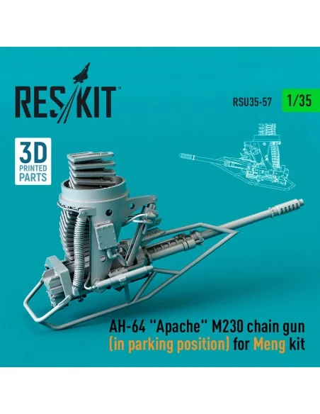 AH-64 Apache M230 chain gun (in parking position) for Meng kit (3D ...