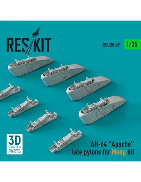 AH-64 Apache late pylons for Meng kit (3D Printed), 1/35 - ResKit M...