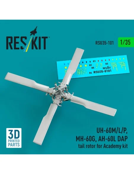 UH-60M/L/P, MH-60G, AH-60L DAP tail rotor (3D Printed) for Academy,...