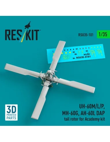 UH-60M/L/P, MH-60G, AH-60L DAP tail rotor (3D Printed) for Academy,...