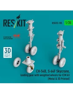 CH-54B, S-64F Skycrane, landing gear with weighted wheels (Metal & ...