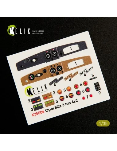 Opel Blitz 3ton 4x2 interior 3D decals for Tamiya kit, 1/35 - Kelik...
