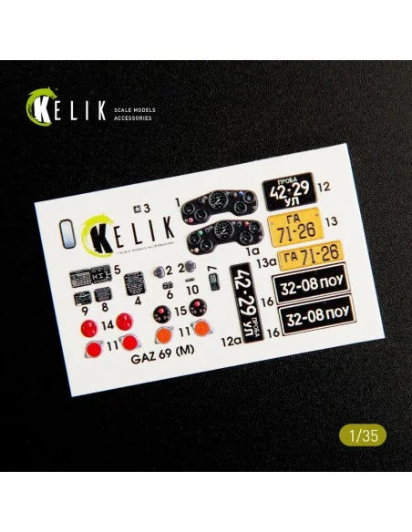 GAZ 69 4x4 Utility Truck interior 3D decals for Bronco kit, 1/35 - ...