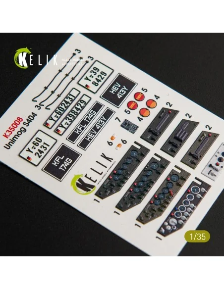 Unimog 404 interior 3D decals for ICM kit, 1/35 - Kelik K35008