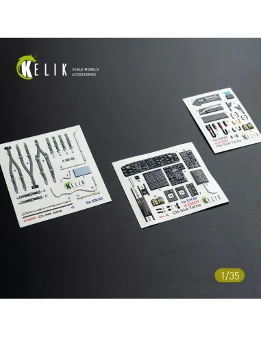 CH-54A Tarhe interior 3D decals for ICM kit, 1/35 - Kelik K35009