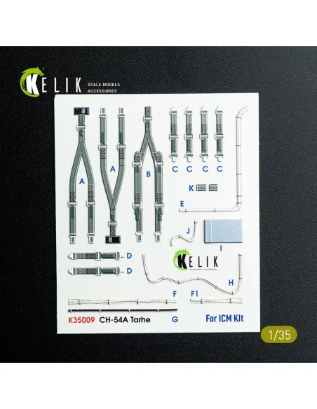CH-54A Tarhe interior 3D decals for ICM kit, 1/35 - Kelik K35009
