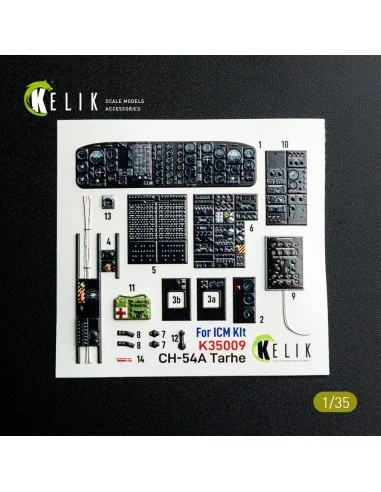 CH-54A Tarhe interior 3D decals for ICM kit, 1/35 - Kelik K35009