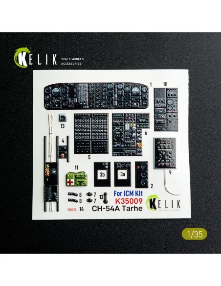 CH-54A Tarhe interior 3D decals for ICM kit, 1/35 - Kelik K35009