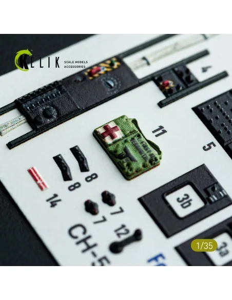 CH-54A Tarhe interior 3D decals for ICM kit, 1/35 - Kelik K35009