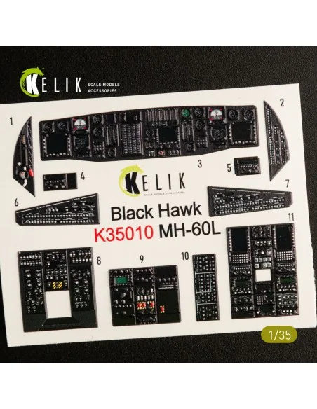 [NO_DESC] MH-60L Black Hawk interior 3D decals for Kitty Hawk / Zim...