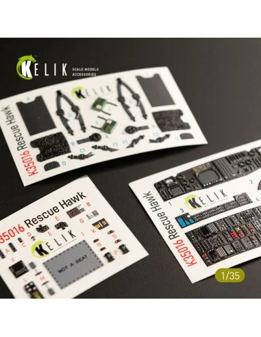 HH-60H Rescue Hawk interior 3D decals for Kitty Hawk / Zimimodel ki...