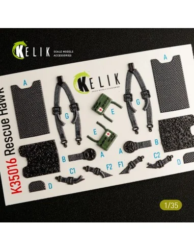 HH-60H Rescue Hawk interior 3D decals for Kitty Hawk / Zimimodel ki...
