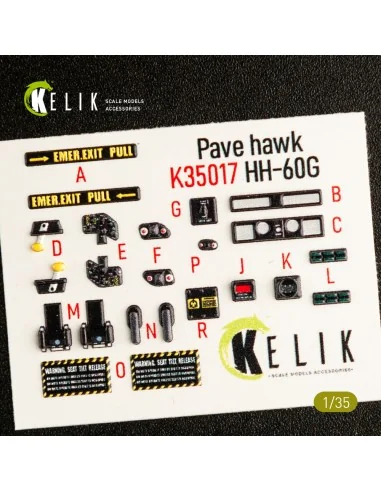 HH-60G Pave Hawk interior 3D decals for Kitty Hawk / Zimimodel kit,...