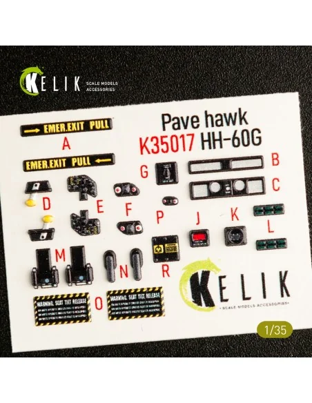 HH-60G Pave Hawk interior 3D decals for Kitty Hawk / Zimimodel kit,...
